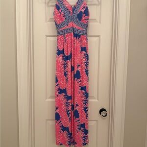 Lilly Pulitzer Pink and Blue Maxi Dress